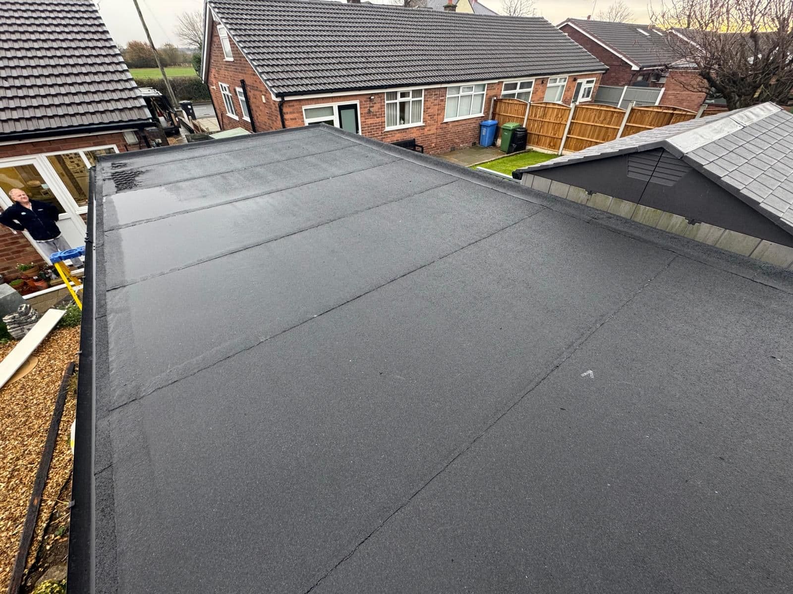 Completed flat roof installation